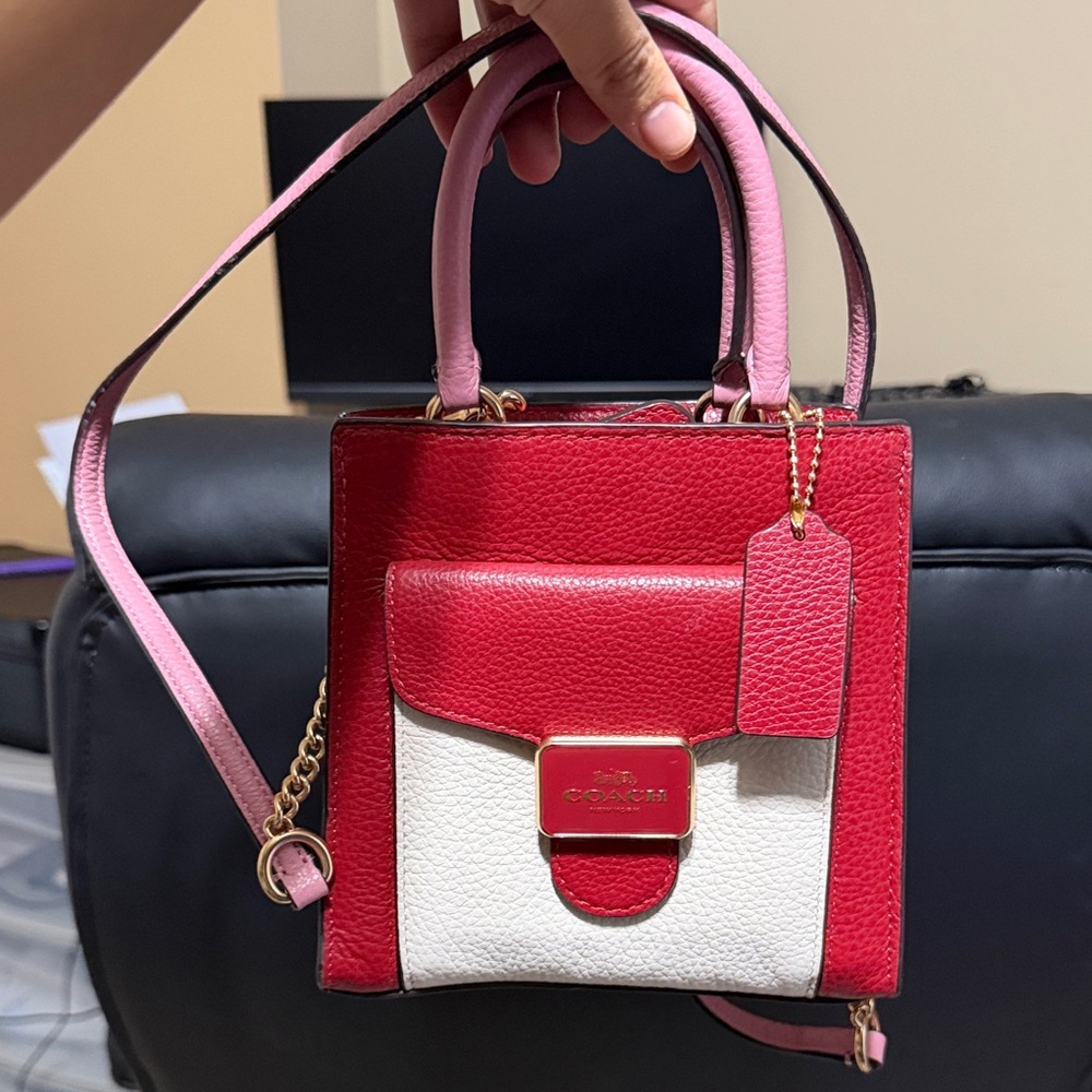 Coach pepper crossbody Red, Pink, and White Mini Bag